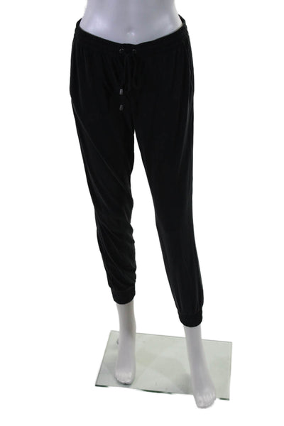 Splendid Womens Black Drawstring High Waisted Tapered Leg Jogger Pants Size