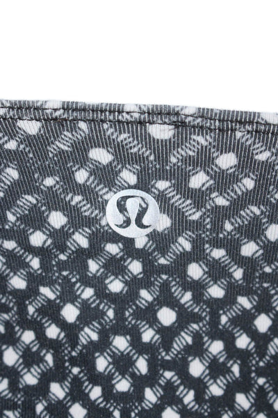 Lululemon Womens Geometric Printed  Athletic Double Layered Top Black Size M