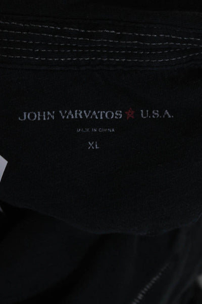 John Varvatos Star USA Mens Cotton Collared Short Sleeve Polo Shirt Gray Size XL