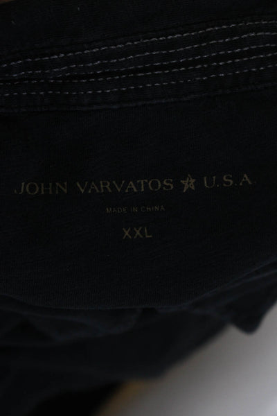 John Varvatos Star USA Mens Cotton Collar Short Sleeve Polo Shirt Gray Size XXL