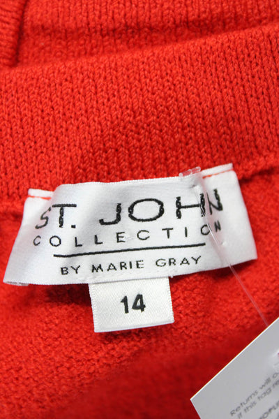 St. John Collection By Marie Gray Womens Bright Red Pull On Mini Skirt Size 14