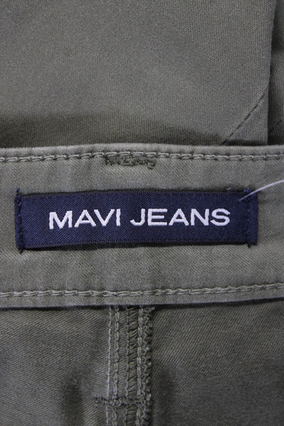 Mavi Jeans Mens Olive Green Cotton Flat Front Straight Leg Pants Size 35X30