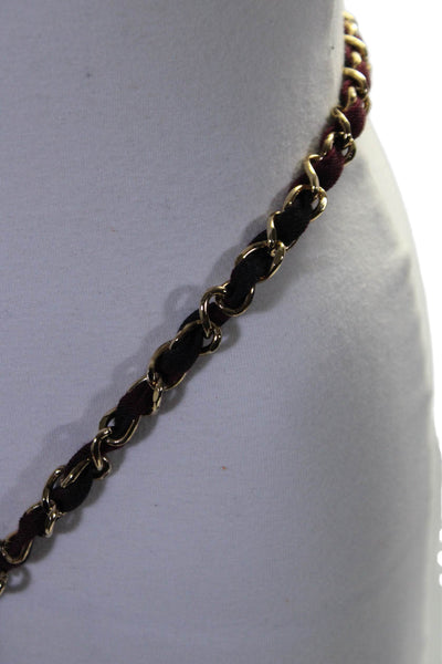 Emilio Pucci Womens Dark Red Chain Tassel Detail Belt Size OS