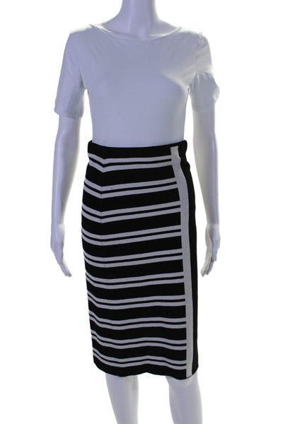 Theory Womens Striped Efersten Prosecco Pencil Skirt Black White Size Small