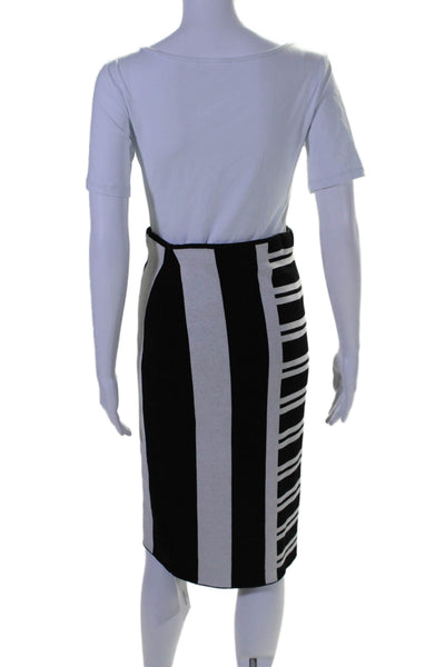 Theory Womens Striped Efersten Prosecco Pencil Skirt Black White Size Small