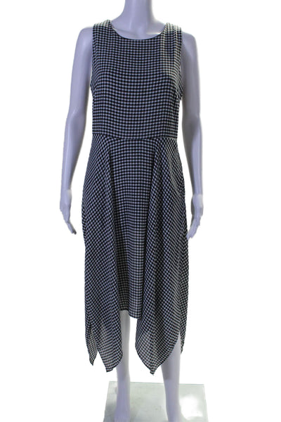 philosophy Dresses Womens Plaid Sleeveless Asymmetrical Dress Black White Size 6