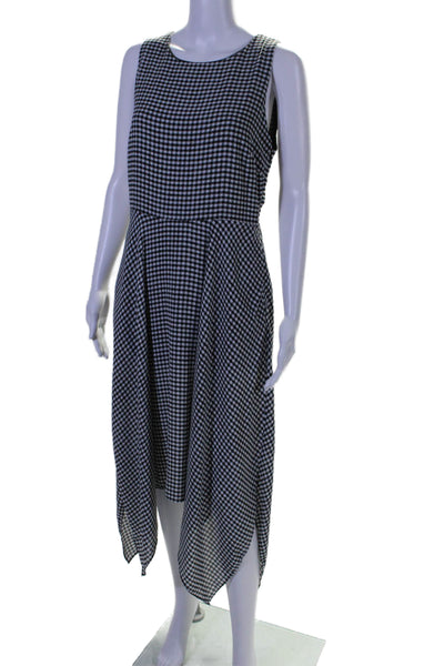 philosophy Dresses Womens Plaid Sleeveless Asymmetrical Dress Black White Size 6