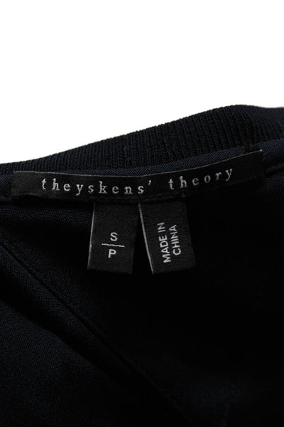 Theyskens Theory Womens Silk Bringal Sleeveless Tank Top Navy Blue Size Small