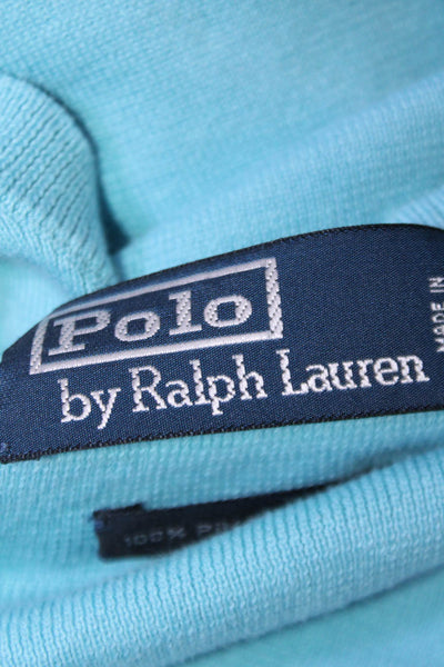 Polo Ralph Lauren Womens Cotton V-Neck Long Sleeve Pullover Sweater Blue Size XL