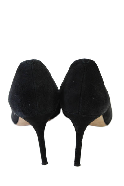 J Crew Women's Pointed Toe Suede Slip-On Stiletto Party Shoes Black Size 9