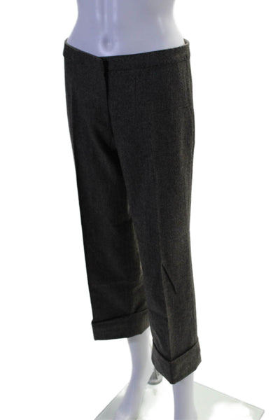 Mayle Women's Hook Closure Flat Front Straight Leg Ankle Pants Gray Size 4