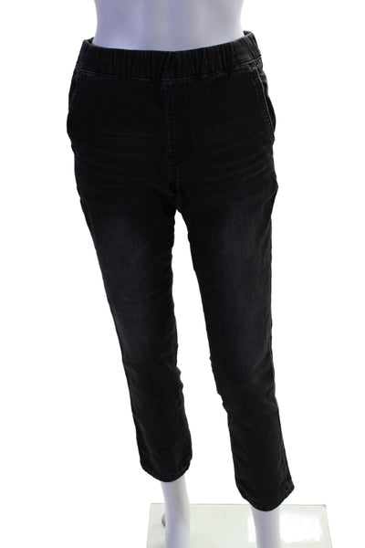 Hudson Womens High Rise Pull On Skinny Leg Jeans Black Cotton Size Large