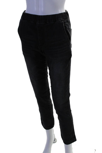 Hudson Womens High Rise Pull On Skinny Leg Jeans Black Cotton Size Large