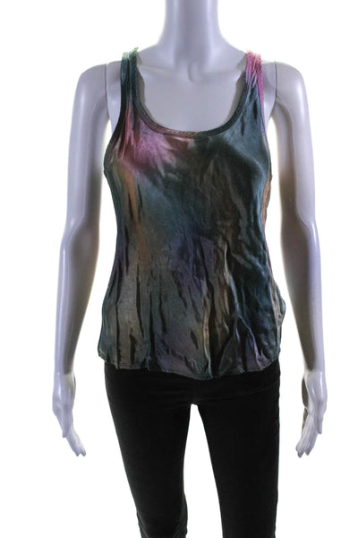 Nation LTD Womens Textured Sleeveless Multicolored Tank Top Green Size S