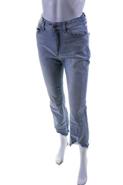 DL 1961 Womens High Rise Leg Crop Light Wash Denim Jeans Blue Size EUR 26