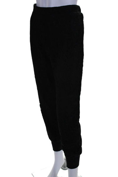 Enza Costa Womens Lace High Rise Cuffed Ankle Trousers Black Size 2