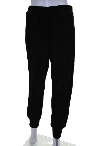 Enza Costa Womens Lace High Rise Cuffed Ankle Trousers Black Size 2