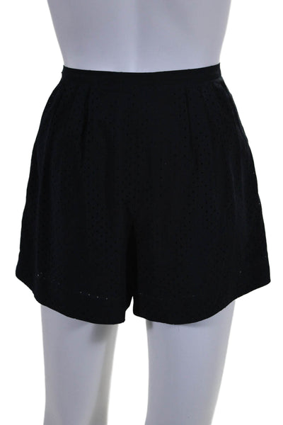 O 2nd Womens Back Zip Above Knee Casual Shorts Navy Blue Size 2 US