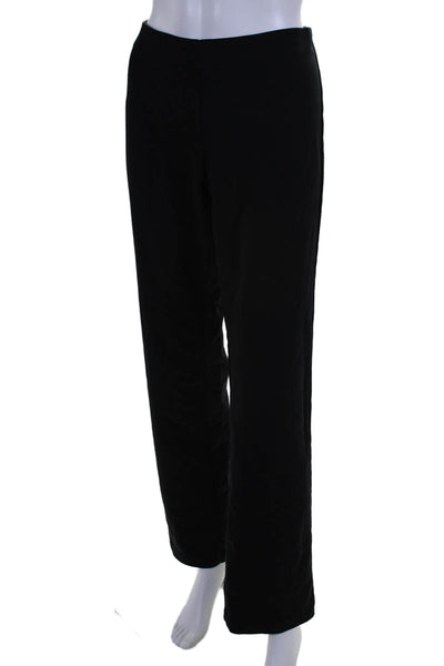 Equestrian Womens Elastic Waist Tapered Leg Compression Pants Black 29 in