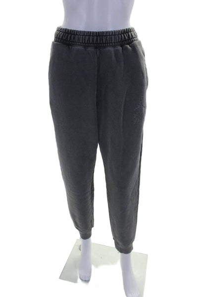 Jordan Womens Cotton Two Pocket High-Rise Tapered Sweatpants Gray Size S