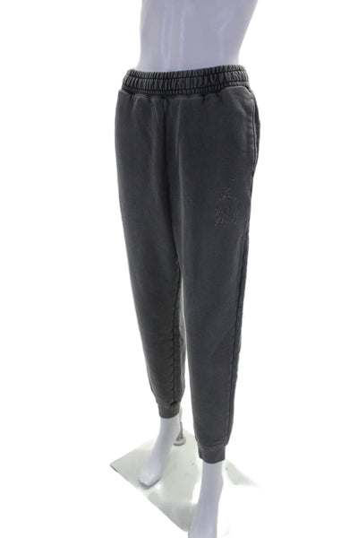 Jordan Womens Cotton Two Pocket High-Rise Tapered Sweatpants Gray Size S