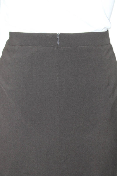 Wolford Women's Hook Closure A-Line Slit Hem Lined Mini Skirt Brown Size 4