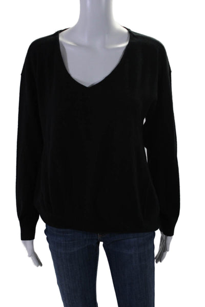 Brochu Walker Women's V-Neck Long Sleeves Pullover Sweater Black Size L