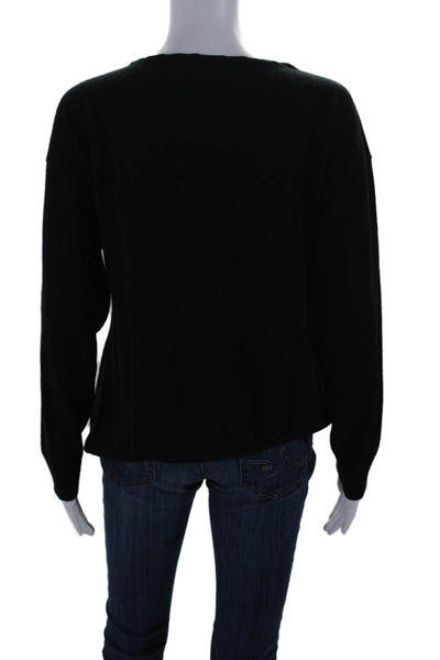 Brochu Walker Women's V-Neck Long Sleeves Pullover Sweater Black Size L