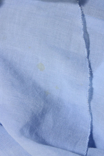 Mona Thalheimer Women's Long Sleeves Ruffle Button Down Blouse Blue Size S