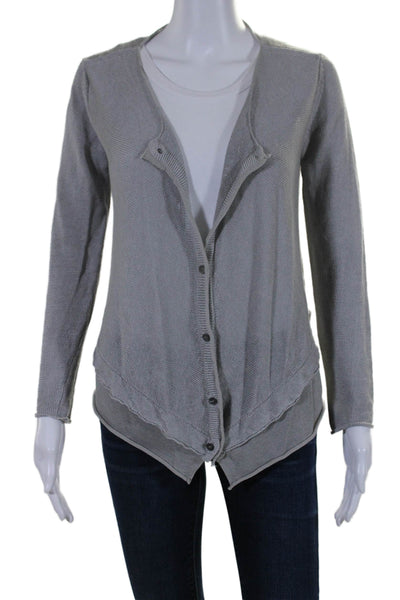 Transit Par Such Women's Long Sleeves Button Down Cardigan Sweater Gray Size S