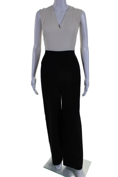 Narciso Rodriguez Womens V-Neck Sleeveless Wide Leg Jumpsuit Black Size 44