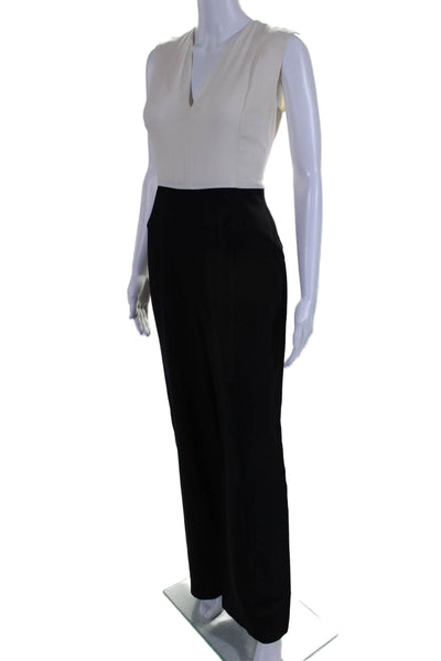 Narciso Rodriguez Womens V-Neck Sleeveless Wide Leg Jumpsuit Black Size 44