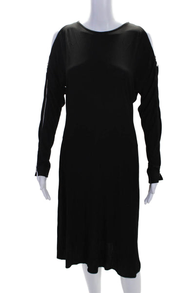 Worth New York Womens Black Crew Neck Cold Shoulder Long Sleeve Dress Size 6