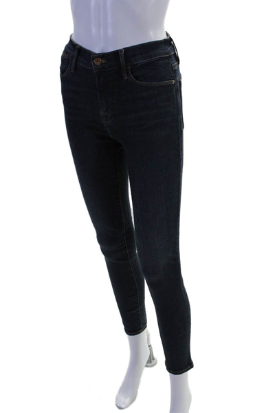 Frame Womens High Waist Dark Wash Skinny Jeans Blue Size 25