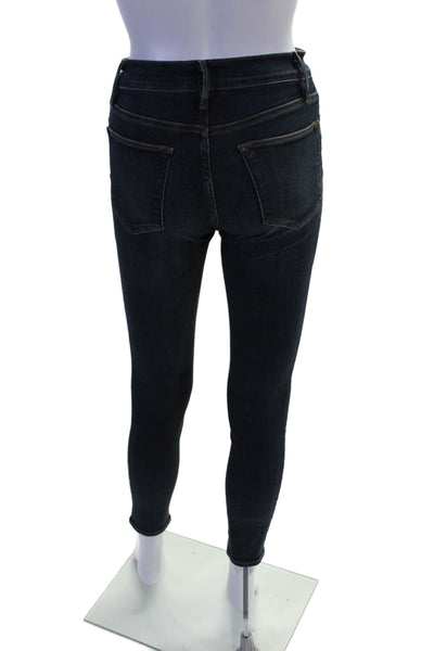 Frame Womens High Waist Dark Wash Skinny Jeans Blue Size 25