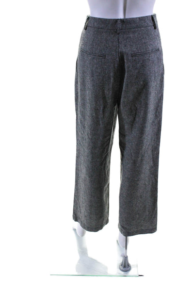 Reformation Womens Zipper Fly High Rise Straight Leg Pants Gray Size 0