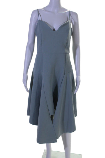 Elliatt Womens Light Blue V-Neck Sleeveless Zip Back Fit & Flare Dress Size L