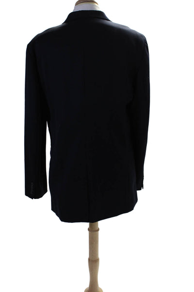 J Crew Mens Wool Navy Blue Three Button Long Sleeve Blazer Size 44L