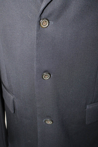 J Crew Mens Wool Navy Blue Three Button Long Sleeve Blazer Size 44L