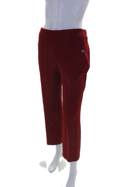 Rachel Rachel Roy Womens High Rise Zip Up Slim Leg Dress Pants Red Size 0