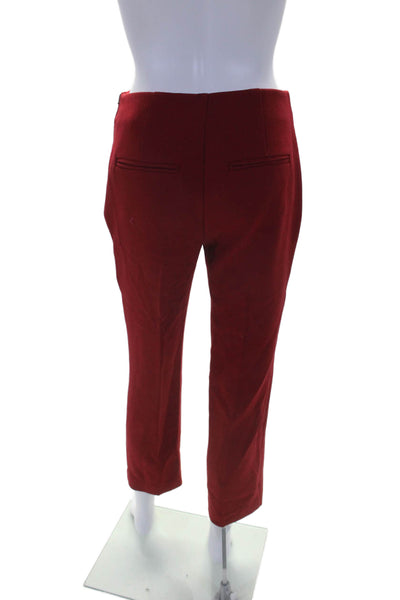 Rachel Rachel Roy Womens High Rise Zip Up Slim Leg Dress Pants Red Size 0