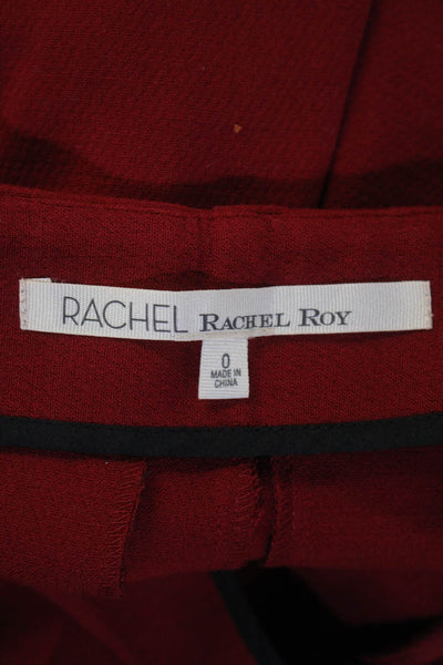 Rachel Rachel Roy Womens High Rise Zip Up Slim Leg Dress Pants Red Size 0