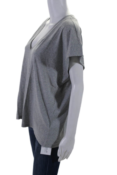 Frame Womens Cotton Sleeveless Collared V-Neck Casual Top Gray Size XL