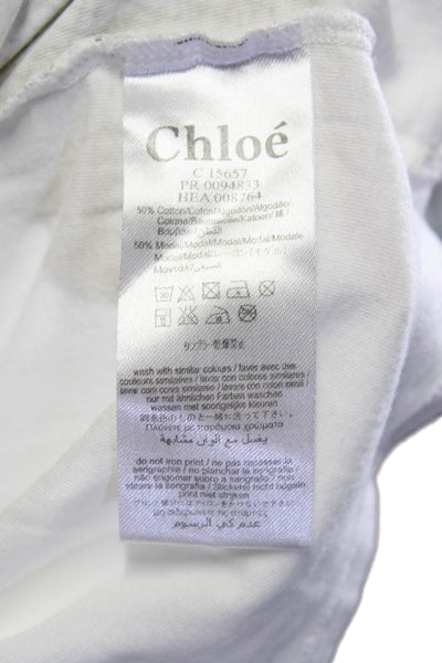 Chloe Girls Short Sleeve Crewneck Graphic T Shirt Sequin White Size 5