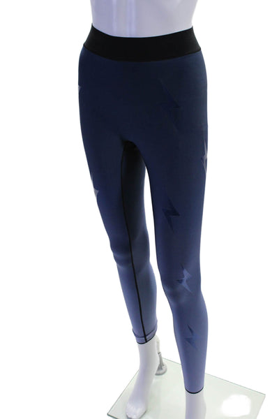 Ultracor Womens Elastic Waist Tapered Compression Leggings Blue XS