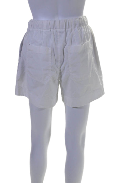 Vince Womens Cotton Pleated Lined Elastic Waistband Drawstring Shorts White Size