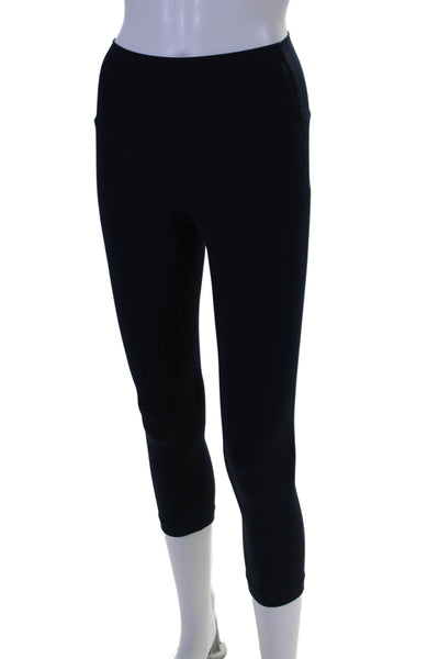 Lululemon Womens Spandex Lined High Waisted Crop Legging Navy Size XS