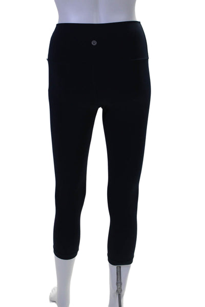 Lululemon Womens Spandex Lined High Waisted Crop Legging Navy Size XS