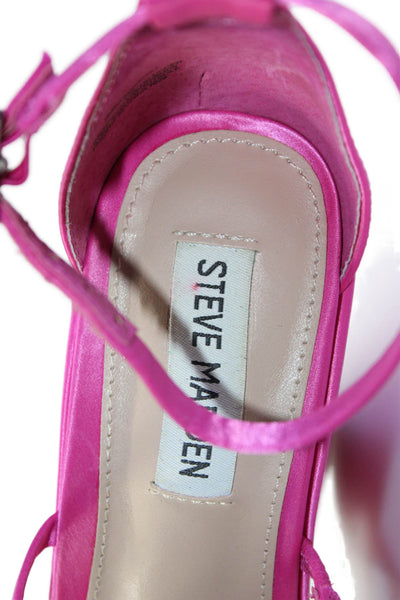 Steve Madden Womens Strappy Open Toe Platform Ankle Strap Sandals Pink Size 7M