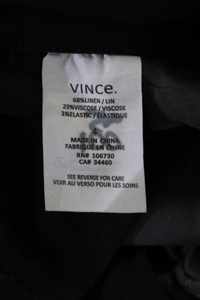 Vince Womens Dark Gray High Rise Slim Straight Leg Pants Size 4